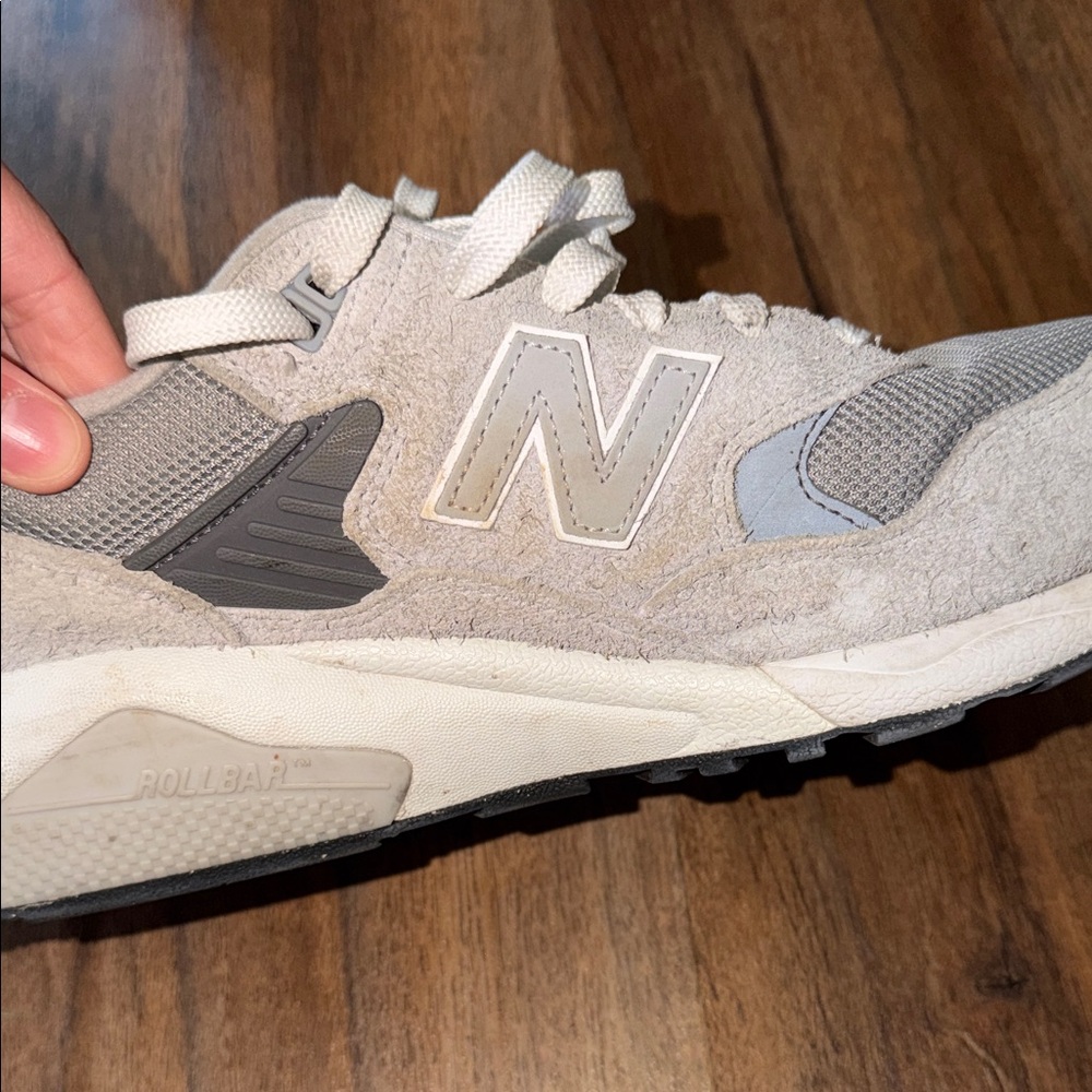 Men’s New Balance Light Beige Suede & Mesh Sneakers - Picture 8 of 9